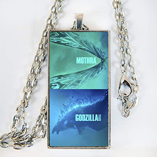 Mothra Godzilla inspired rectangular pendant necklace - HM