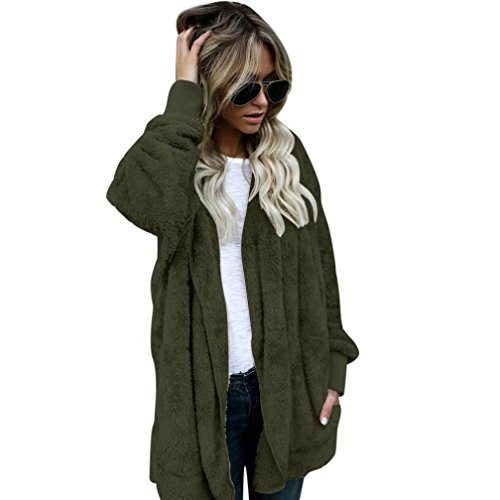 Gillberry Women Jacket Women Hooded Long Coat Jacket Hoodies Parka Outwear Cardigan Coat -Army Green L-