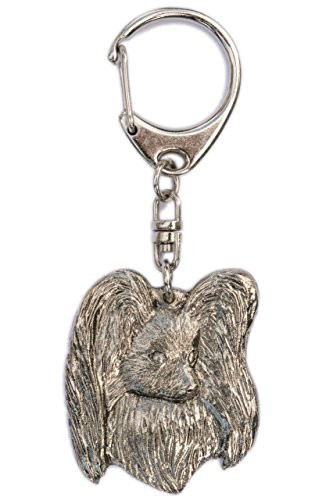 Papillon (Head) Made in U.K Artistic Style Dog Key Ring Collection