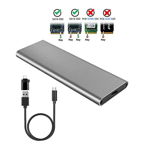 M.2 SATA SSD to USB 3.1 Adapter,Aluminum M.2 NGFF to USB 3.1 M.2 SSD Enclosure External Support NGFF M.2 2280 2260 2242 2230 SSD with Key B/Key B+M (Grey) M.2 SATA SSD to USB 3.1 Adapter,Aluminum M.2 NGFF to USB 3.1 M.2 SSD Enclosure External Support NGFF M.2 2280 2260 2242 2230 SSD with Key B/Key B+M (Grey)