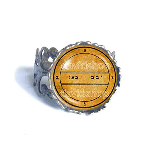 Solomon's King Solomon Seal 2 Second Pentacle of Mercury Ring Fashion Jewelry Talisman Symbol Art Cute Gift Cosplay Charm