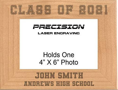 Personalized Graduation Gift Class of 2021 Engraved Wood Picture Frame - 4x6 5x7-2021 High School Grad College Grad Senior Class Gift