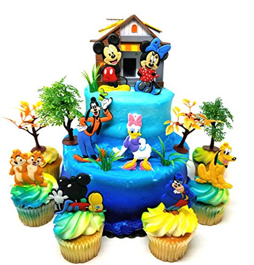 MICKEY MOUSE CLUBHOUSE 8 Piece Birthday CUPCAKE Topper Set Featuring Mickey Mouse Donald Duck Minnie Mouse Daisy Duck and Goofy Themed Decorative Accessories - Figures Average 3" Tall MICKEY MOUSE CLUBHOUSE 8 Piece Birthday CUPCAKE Topper Set Featuring Mickey Mouse Donald Duck Minnie Mouse Daisy Duck and Goofy Themed Decorative Accessories - Figures Average 3" Tall