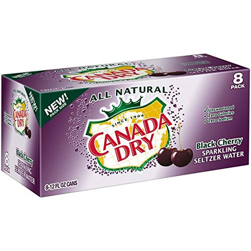 Canada Dry Black Cherry Sparkling Seltzer Water 8-12 fl oz cans