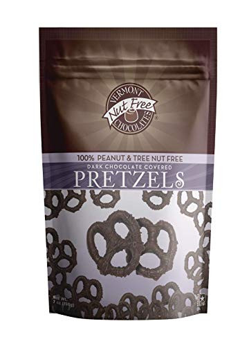 Vermont Nut Free Chocolates Covered Mini Twist Pretzels -Dark Chocolate- 7 oz
