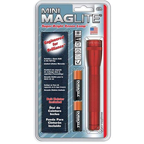 MAGLITE SM2A03H 14-Lumen Mini MAGLITE-R- Flashlight with Holster -Red-