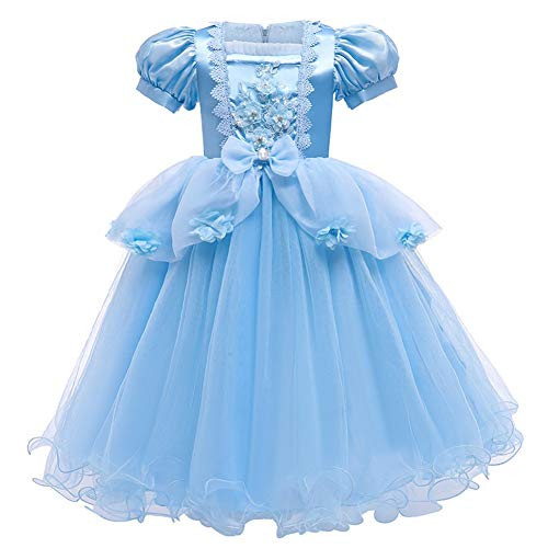 MYRISAM Girls Cinderella Dress Princess Birthday Puff Sleeve Fancy Christmas Party Gown Halloween Costume 2-3T