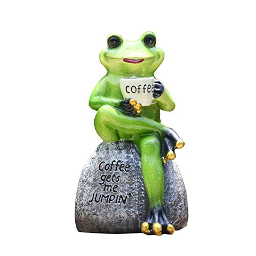 Gutori Frog Garden Statue Statue Fro g Sitting On Stone Statue Decorating Garden Adorable Statue  Garden Decor  Outdoor Decor  Patio Decor  Garden Decorations  Garden Statues -A Multicolor-