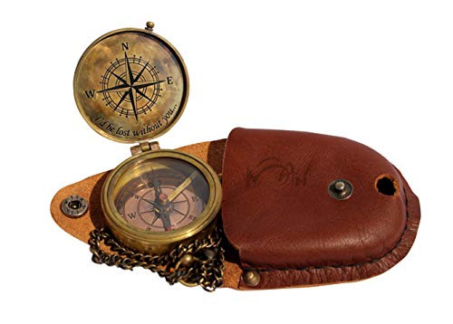 MAH- I Would be Lost Without You Compass Camping Compass Engraved Gift Compass with Leather case C-3287