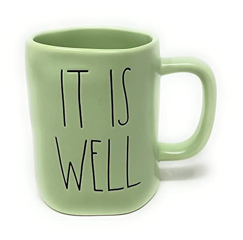 Rae Dunn IT IS WELL - WITH MY SOUL Mug - double sided Coffee cup - Ceramic - 16 oz