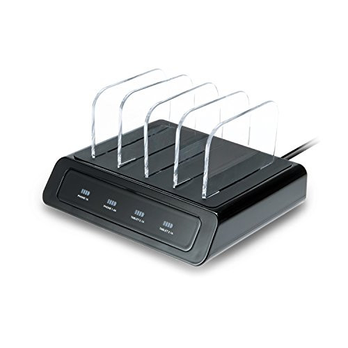 Atomi Charge Station Signal 4-Port USB Desktop Charger, Black