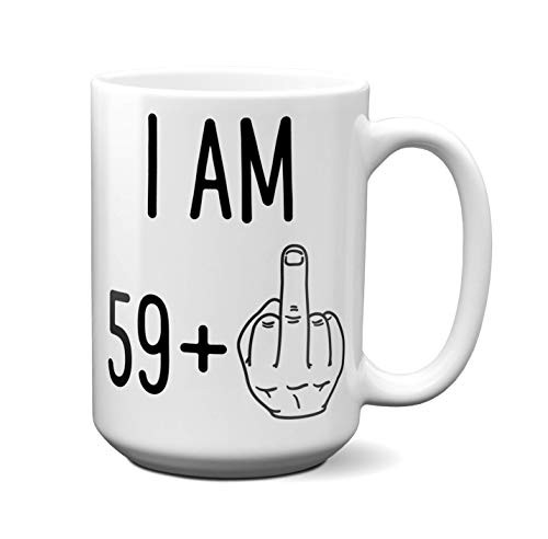 Funny 60th Birthday Gift for Women or Men  Turning 60 Years Old Happy Birthday Coffee Mug  Gag Novelty Cup  Sixtieth Bday Party Celebration  Adult Birthday Presents -15oz white-