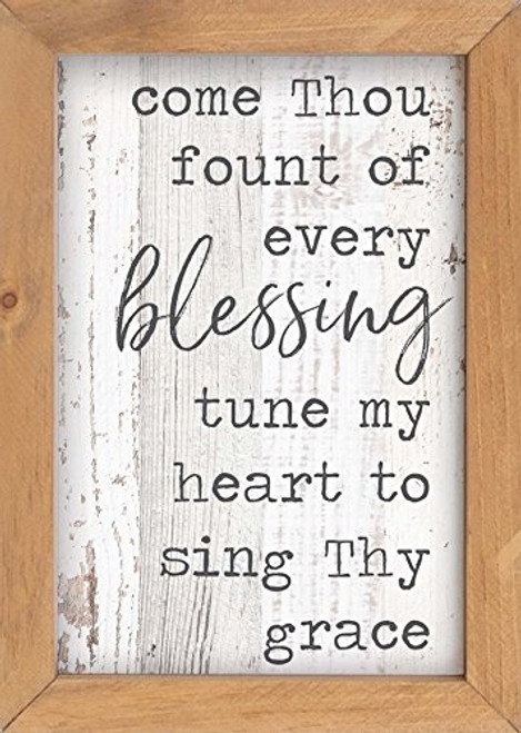 P. Graham Dunn Come Thou Fount of Every Blessing Whitewash Look 7 x 10 Inch Pine Wood Framed Wall Art Plaque P. Graham Dunn Come Thou Fount of Every Blessing Whitewash Look 7 x 10 Inch Pine Wood Framed Wall Art Plaque