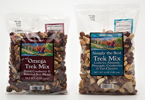 Trader Joe's Omega Trek Mix with Fortified Cranberries -12 oz- plusTrader Joe's Simply the Best Trek Mix with Cashews Almonds Pineapple Cranberries and Tart Cherries 16oz. Bundle Trader Joe's Omega Trek Mix with Fortified Cranberries -12 oz- plusTrader Joe's Simply the Best Trek Mix with Cashews Almonds Pineapple Cranberries and Tart Cherries 16oz. Bundle
