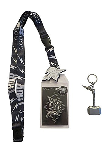 Mighty Thor God of Thunder ID Badge Holder Lanyard & Keychain Ragnarok Bundle