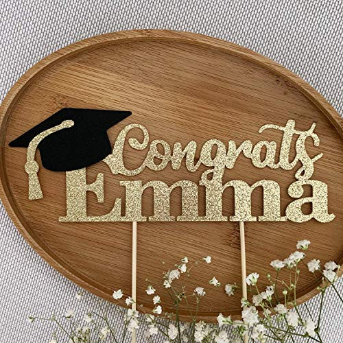 Congrats Custom Name Cake Topper Two Colors Topper Congrats Grad Graduation Cake 2020 Graduate Graduation Party