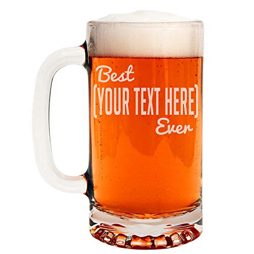 Personalized Etched Glass Beer Mug 16oz Best "Your Text Here" Ever