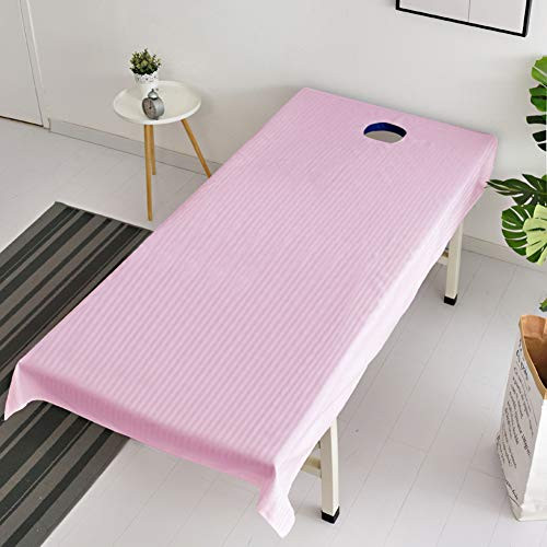 Cotton Massage Table Cover Sheet with Face Hole Soft Beauty Bed Cover for Beauty Salon Spa Pure Color Massage Table Sheet Washable Beauty Bedsheet G 80x190cm