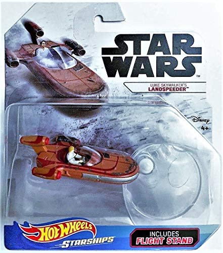 Hot Wheels Star Wars Starships Luke Skywalker's Landspeeder with Flight Stand
