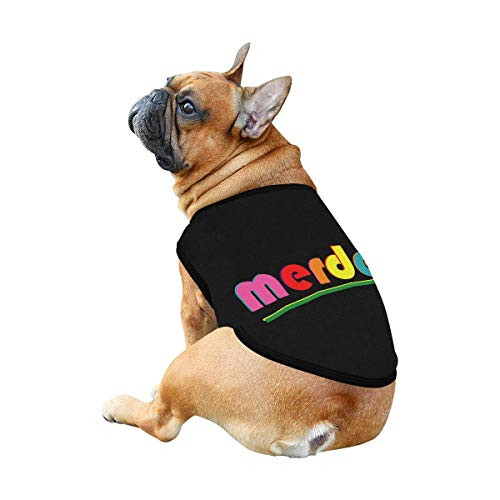 Merde Shit Super Soft Dog Shirt Dog Tank top Dog t-Shirt Dog Clothes Gift 7 Sizes XS to 3XL French Pardon My French i Love France Black