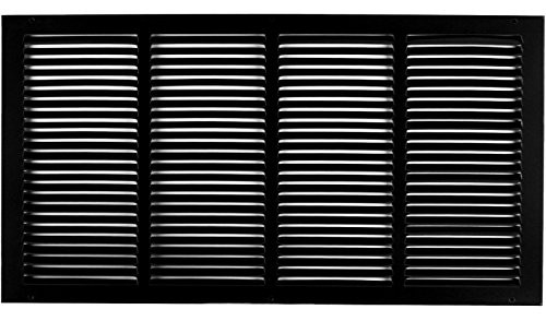 20" X 14" Steel Return Air Grilles - Sidewall and Ceiling - HVAC Duct Cover - Black [Outer Dimensions: 21.75"w X 15.75"h]