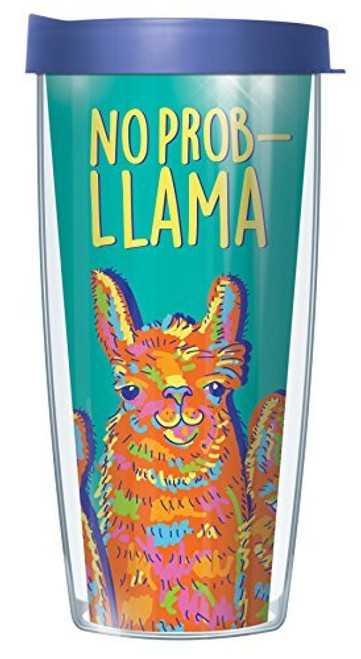 No Prob-Llama 16oz Mug Tumbler Cup with Blue Lid