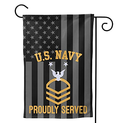 PHABULS Us Navy E-9 Master Chief Petty Officer Mcpo E9 Home Flags Outdoor Flags Lawn Flags Garden Flag House Flag 12.5 X 18inch