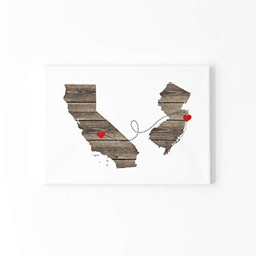 ANY Two States Love Connection Art Print - unframed - NATURAL SERIES