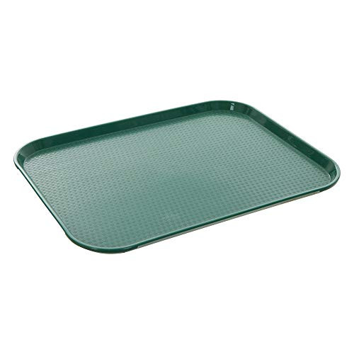 Fast Food Tray 14 x 18 Green Rectangular Polypropylene Serving Tray for Cafeteria Diner Restaurant Food Courts