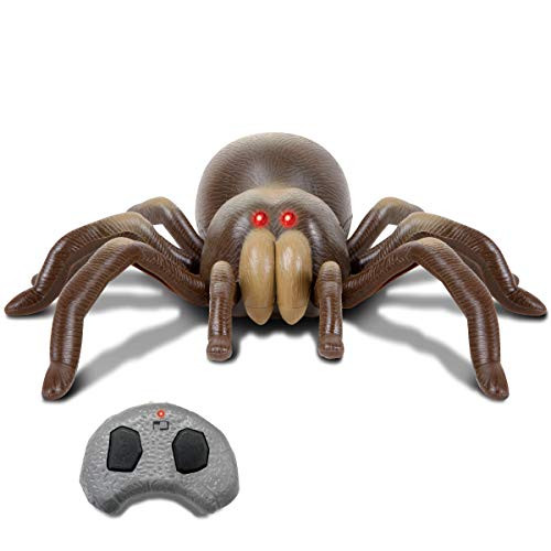 DISCOVERY KIDS RC Moving Tarantula Spider, Wireless Remote Control Toy for Kids, Great for Pranks and Halloween Decorations, Realistic Scurrying Movement, Glowing Scary Red LED Eyes