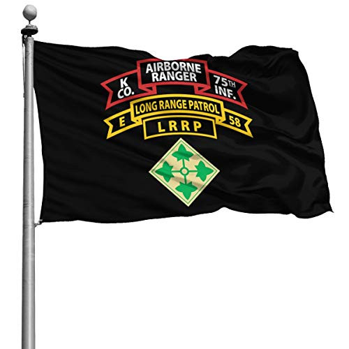 Co K Ranger 75TH INF Airborne E LRRP Tab 58 4th Infantry Division Flag 4X6 Foot Banner Flags Garden Flag Home House Flags Outdoor Flag
