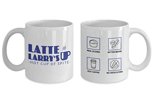 Latte Larry's Coffee Shop Coffee Mug - Funny Cute Graphic Ceramic Coffee Mug Coffee Mugs Tea Cup Fun Novelty Gift 15oz