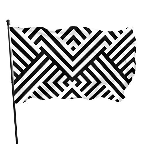 Venawy Tapetes Listrado Preto E Branco 3x5 Foot Flag Outdoor Flag 100 percent Single-Layer Translucent Polyester 3x5 Ft