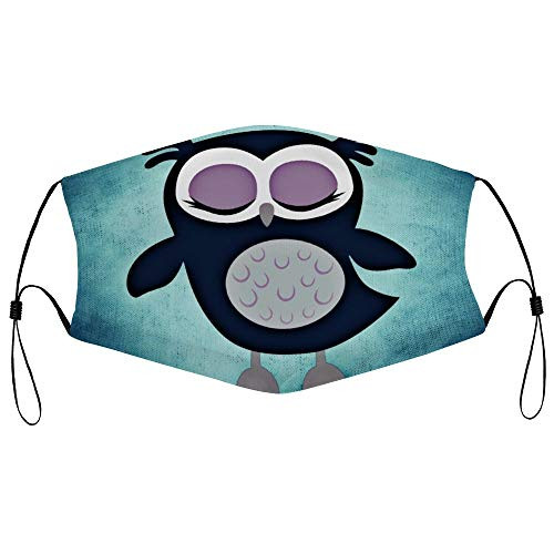 Roupaze Unisex Face Mask Cute Animated Owl Face Mouth Cover Balaclavas Bandana for Adults with 16 Filter
