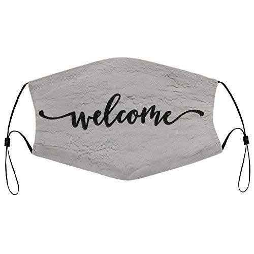 Roupaze Unisex Face Mask Welcome Sign Face Mouth Cover Balaclavas Bandana for Adults with 16 Filter