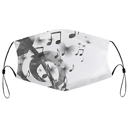Roupaze Unisex Face Mask Music with G-Clef Key Instrument Monochrome Creative Rhythmic Ornate Face Mouth Cover Balaclavas Bandana for Adults with 16 Filter Roupaze Unisex Face Mask Music with G-Clef Key Instrument Monochrome Creative Rhythmic Ornate Face Mouth Cover Balaclavas Bandana for Adults with 16 Filter