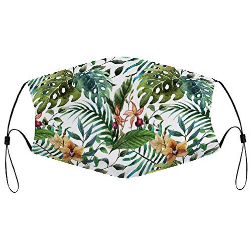 Roupaze Unisex Face Mask Leaf Vintage Retro 60s Seem Banana Palm Tree Leaves Flowers Hibiscus Light Caramel Burgundy and Green Face Mouth Cover Balaclavas Bandana for Adults with 16 Filter Roupaze Unisex Face Mask Leaf Vintage Retro 60s Seem Banana Palm Tree Leaves Flowers Hibiscus Light Caramel Burgundy and Green Face Mouth Cover Balaclavas Bandana for Adults with 16 Filter