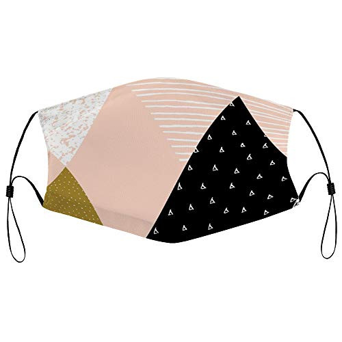 Roupaze Unisex Face Mask Abstract Vintage Triangle Pattern with Lines Dots Retro Stripes Face Mouth Cover Balaclavas Bandana for Adults with 16 Filter