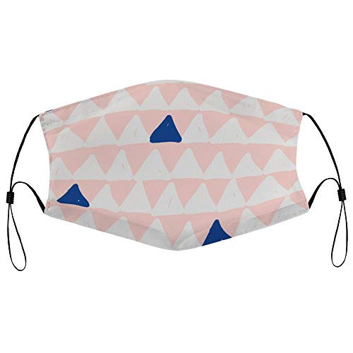 Roupaze Unisex Face Mask Concise Blue Orange Geometric Triangle Multicolor Pattern Face Mouth Cover Balaclavas Bandana for Adults with 16 Filter