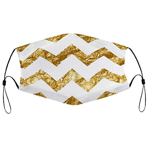 Roupaze Unisex Face Mask Abstract Horizontal Zigzag Pattern Chevron Minimalist Backdrop Simple Modern Design Coffee White Face Mouth Cover Balaclavas Bandana for Adults with 16 Filter