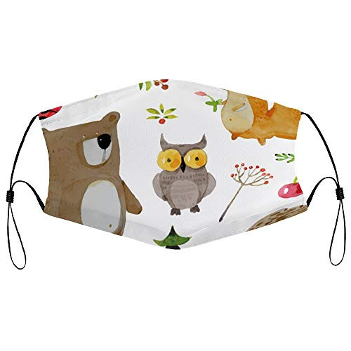 Roupaze Unisex Face Mask Animal Flora Fauna Owl Face Mouth Cover Balaclavas Bandana for Adults with 16 Filter