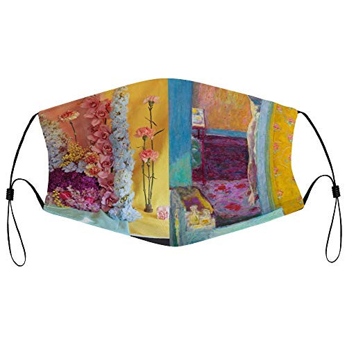 Roupaze Unisex Face Mask Flower and House Art Face Mouth Cover Balaclavas Bandana for Adults with 16 Filter