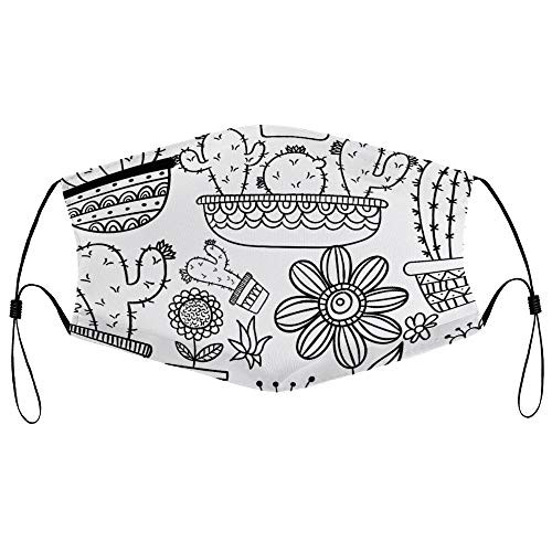 Roupaze Unisex Face Mask Cactus and Succulent Face Mouth Cover Balaclavas Bandana for Adults with 16 Filter