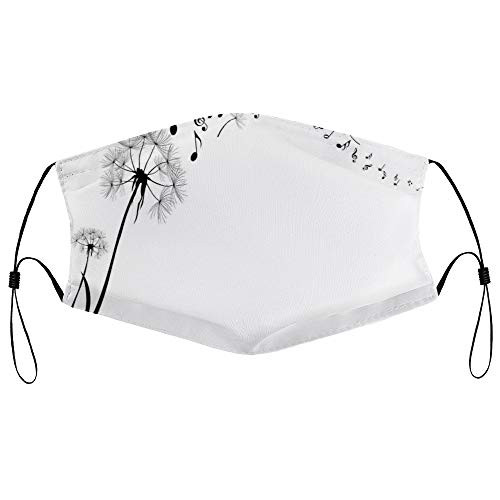 Roupaze Unisex Face Mask Music Flying Dandelions with Note Music Summer Meadow Silhouette Softness Simple Face Mouth Cover Balaclavas Bandana for Adults with 16 Filter Roupaze Unisex Face Mask Music Flying Dandelions with Note Music Summer Meadow Silhouette Softness Simple Face Mouth Cover Balaclavas Bandana for Adults with 16 Filter