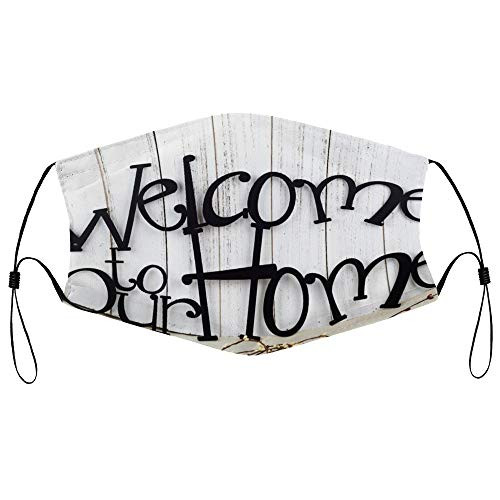Roupaze Unisex Face Mask Welcome to Our Home Face Mouth Cover Balaclavas Bandana for Adults with 16 Filter