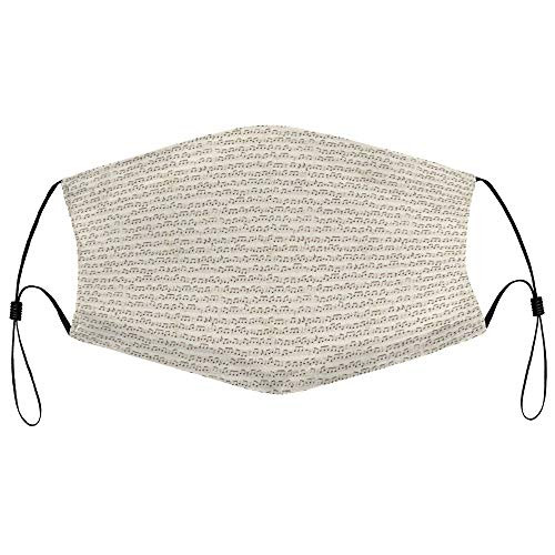 Roupaze Unisex Face Mask Vintage Sepia Antique Musical Notes Composing Book Crotchet Illustration Face Mouth Cover Balaclavas Bandana for Adults with 16 Filter Roupaze Unisex Face Mask Vintage Sepia Antique Musical Notes Composing Book Crotchet Illustration Face Mouth Cover Balaclavas Bandana for Adults with 16 Filter