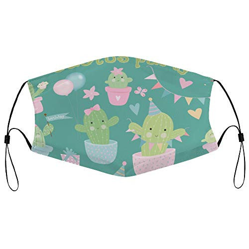 Roupaze Unisex Face Mask Cactus Party Face Mouth Cover Balaclavas Bandana for Adults with 16 Filter