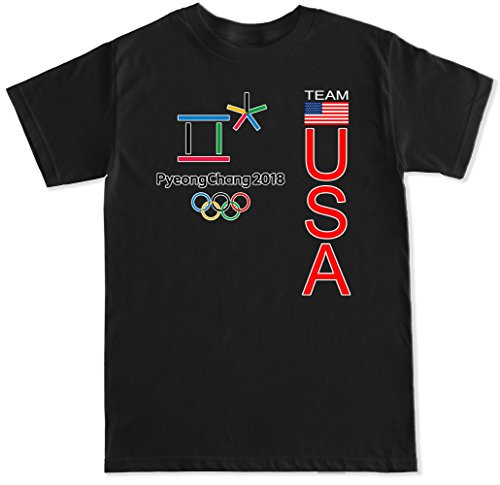 FTD Apparel Men's Pyeongchang USA T Shirt - 4XL Black