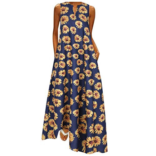 Summer Maxi Dresses for Women Dress for Women Casual Summer Plus Size Solid Sleeveless O-Neck Dress Loose Long Maxi Party Dress with Pockets Summer Maxi Dresses for Women Dress for Women Casual Summer Plus Size Solid Sleeveless O-Neck Dress Loose Long Maxi Party Dress with Pockets
