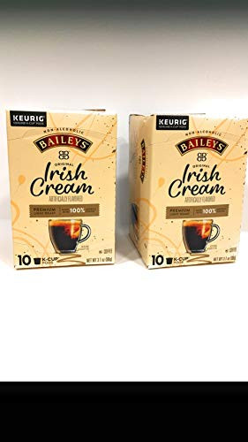 Baileys Original Irish Cream Coffee K Cups Bulk Pack of 2 Boxes - 10 K Cups Per Box - 20 K Cups Total of Baileys Original Irish Cream Coffee - Made for use in Keurig Coffee Makers